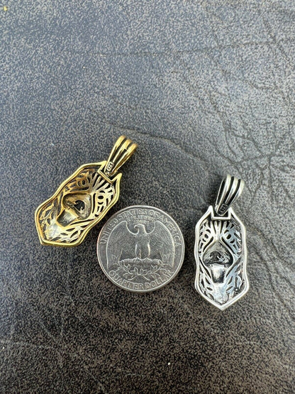 HarlemBling Real Solid 925 Sterling Silver / Gold Pit Bull Dog Cane Corso Pendant Necklace