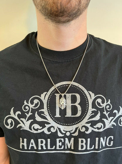 HarlemBling Real Solid 925 Sterling Silver / Gold Pit Bull Dog Cane Corso Pendant Necklace