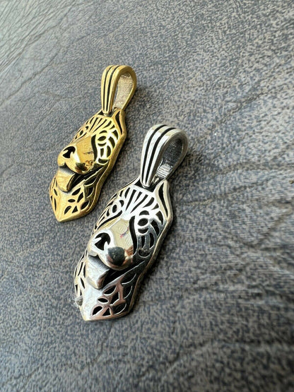 HarlemBling Real Solid 925 Sterling Silver / Gold Pit Bull Dog Cane Corso Pendant Necklace