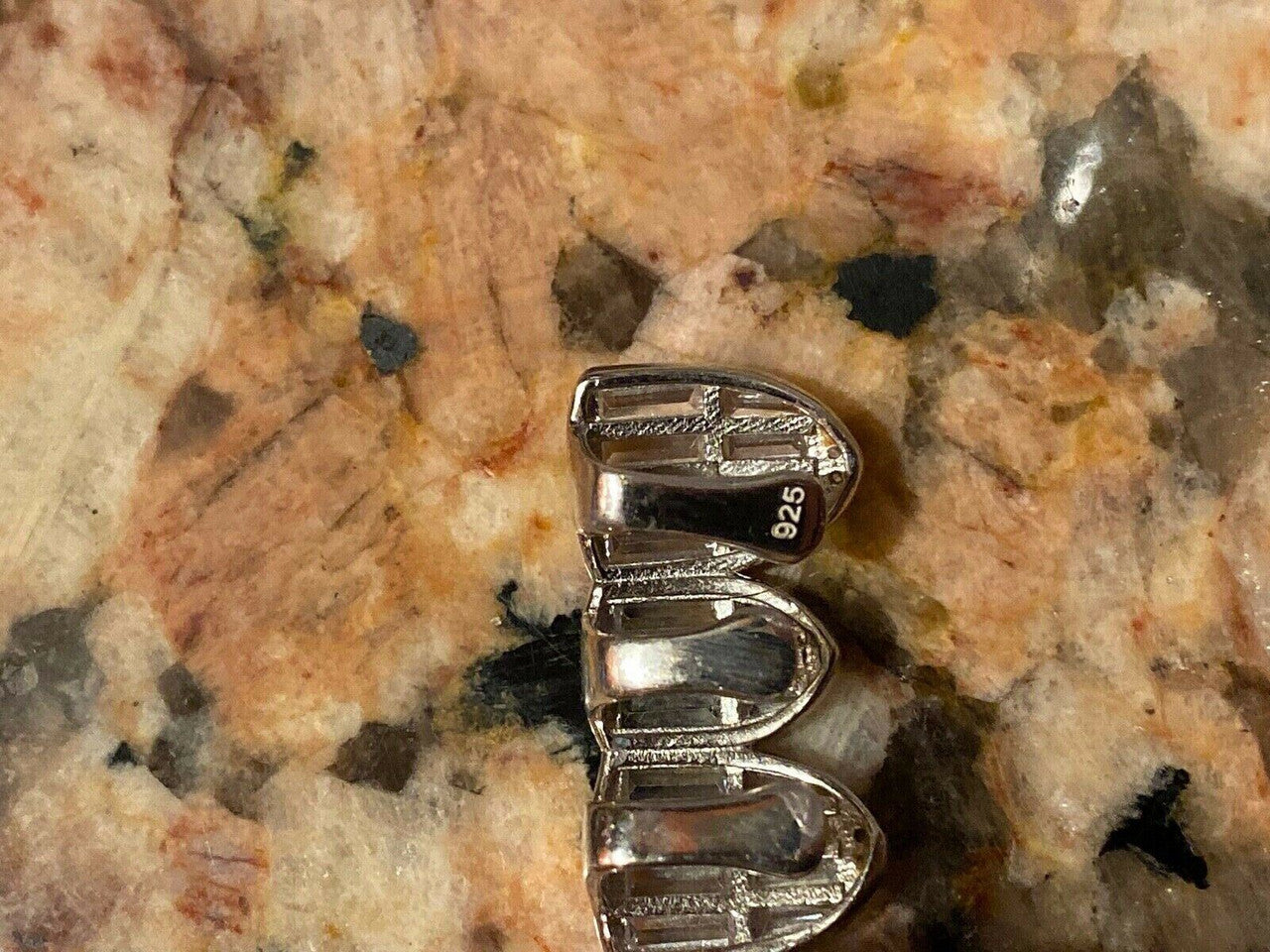 HarlemBling Real Solid 925 Sterling Silver Grillz Baguette Iced Grills Top Or Bottom Teeth