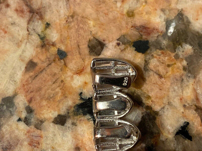 HarlemBling Real Solid 925 Sterling Silver Grillz Baguette Iced Grills Top Or Bottom Teeth