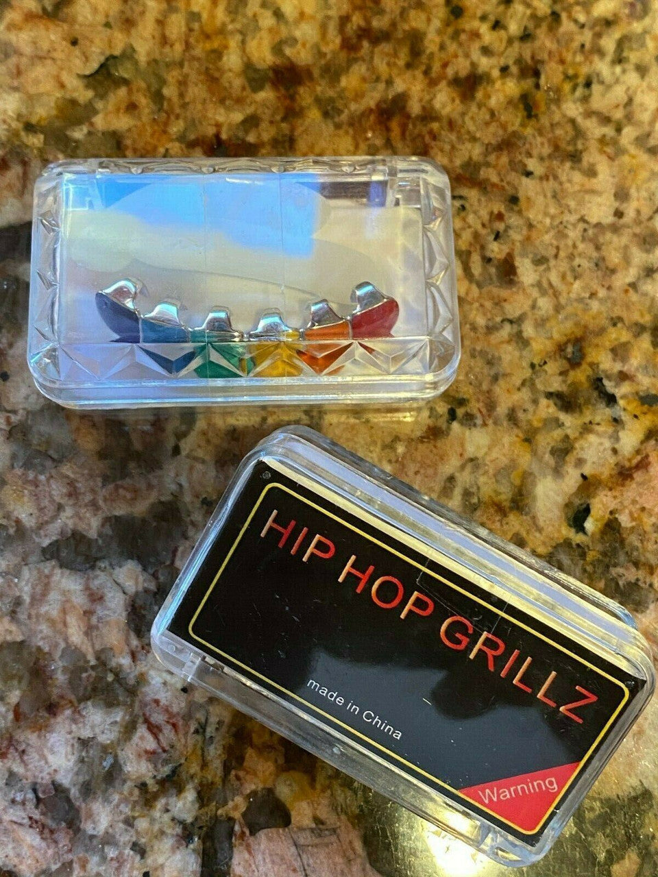 HarlemBling Real SOLID 925 Sterling Silver GRILLZ Teeth Top Bottom Tekashi69 Rainbow Color