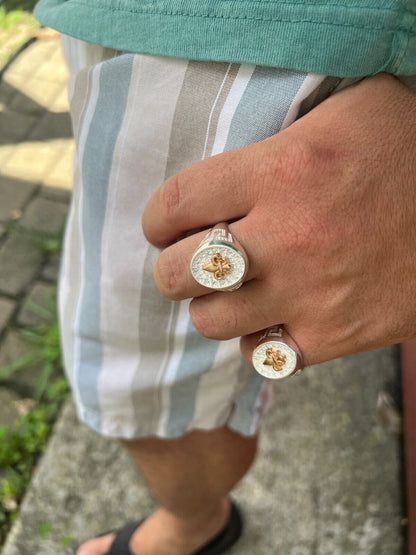 HarlemBling Real Solid 925 Sterling Silver Iced CZ Pinky Ring Hip Hop French Fleur De Lis