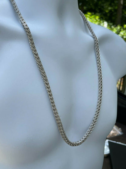 HarlemBling Real Solid 925 Sterling Silver Mens Franco Chain 6mm Thick ICED Diamond 18-30