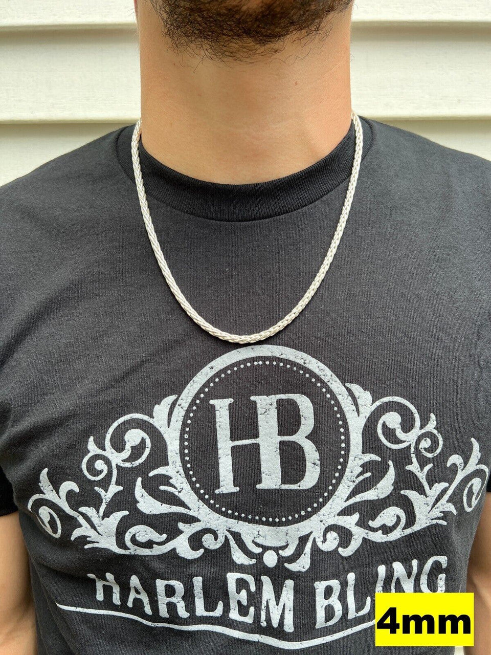 HarlemBling Real Solid 925 Sterling Silver Spiga Rope Wheat Chain Necklace 2-5mm 16-30