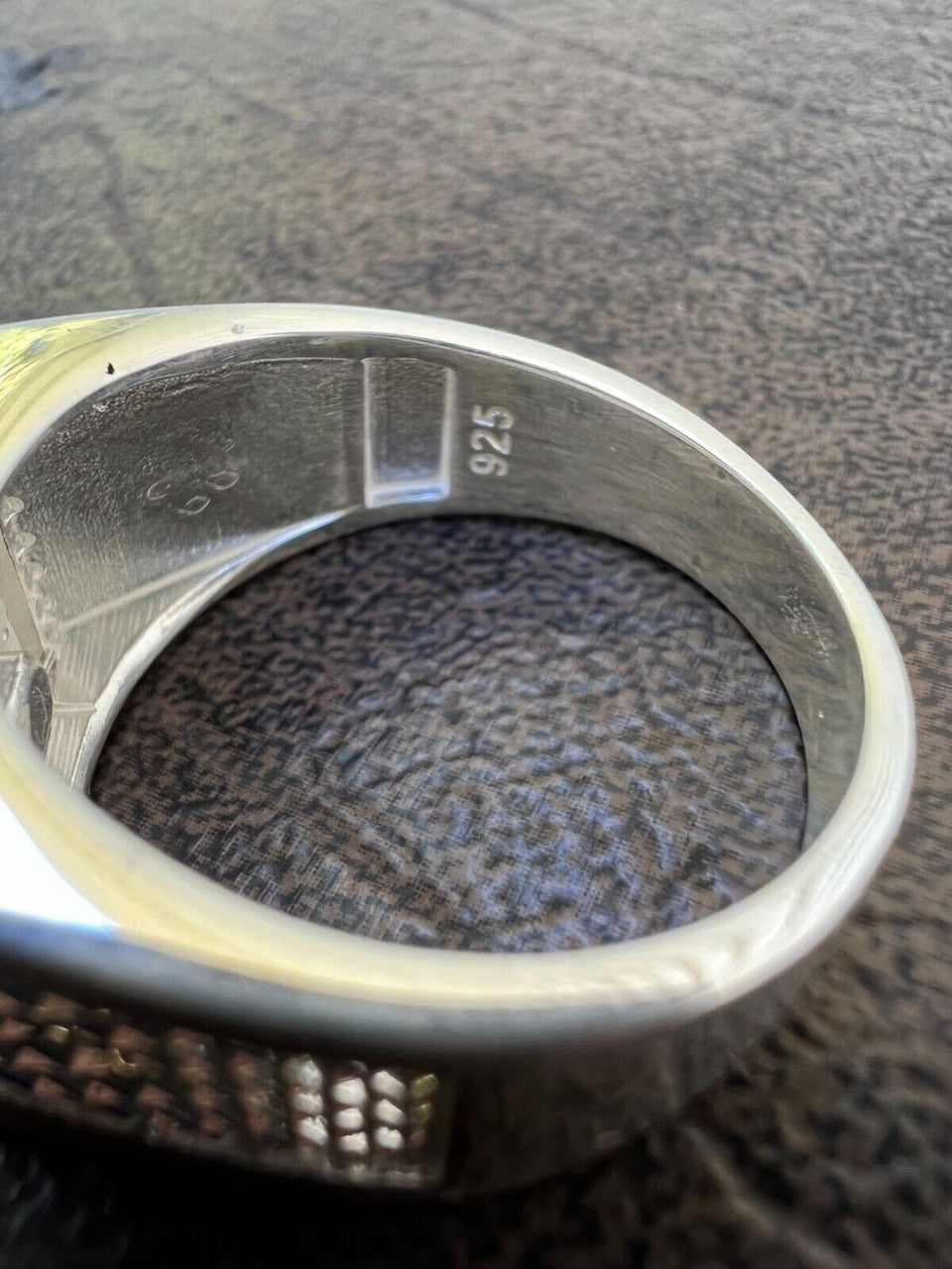 HarlemBling Real Solid 925 Sterling Silver W 14k Rose Gold Iced Out Crown Diamond Pinky Ring Hip Hop