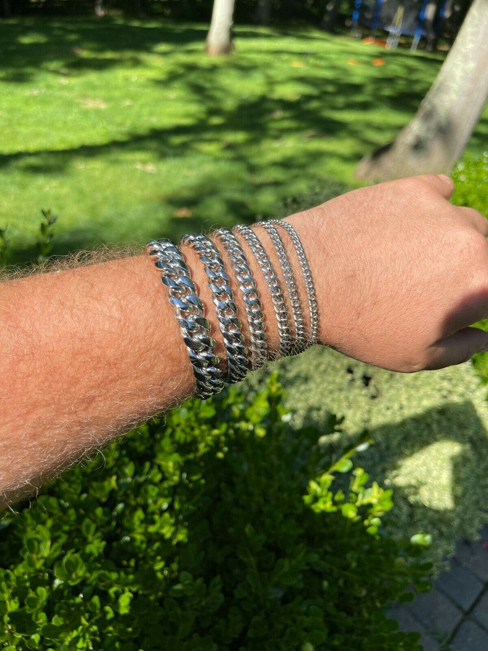 HarlemBling Real Solid Miami Cuban Link Chain Necklace Or Bracelet Box Clasp Stainless Steel