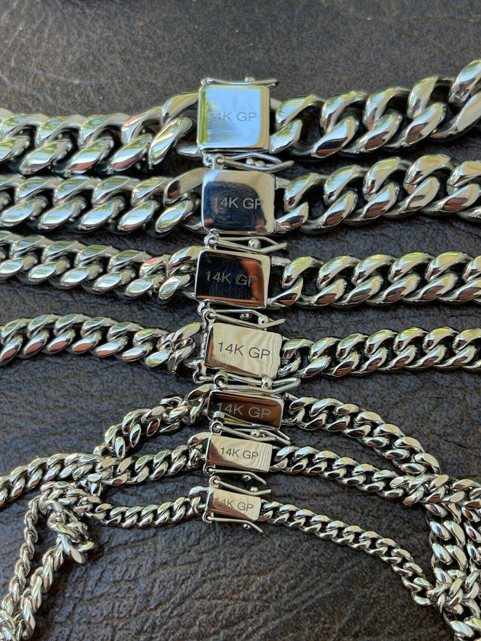 HarlemBling Real Solid Miami Cuban Link Chain Necklace Or Bracelet Box Clasp Stainless Steel