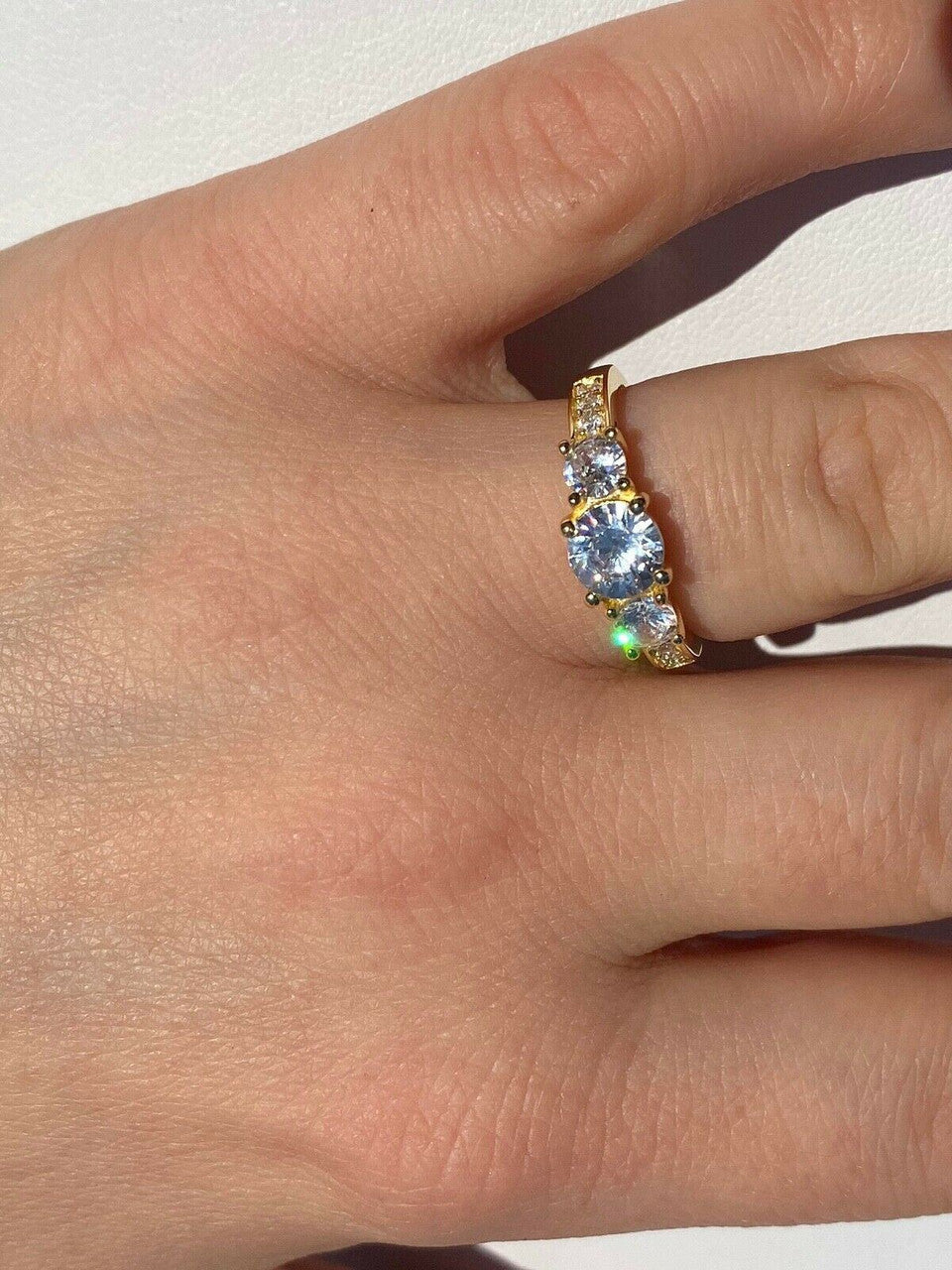 HarlemBling Real Solid Sterling Silver 1CT Diamond Engagement Promise Ring Yellow Rose Gold