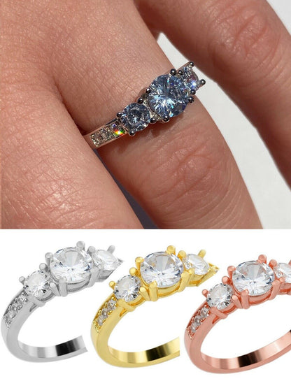 HarlemBling Real Solid Sterling Silver 1CT Diamond Engagement Promise Ring Yellow Rose Gold