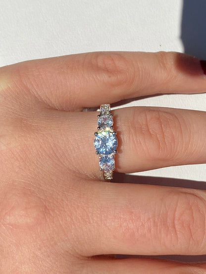 HarlemBling Real Solid Sterling Silver 1CT Diamond Engagement Promise Ring Yellow Rose Gold