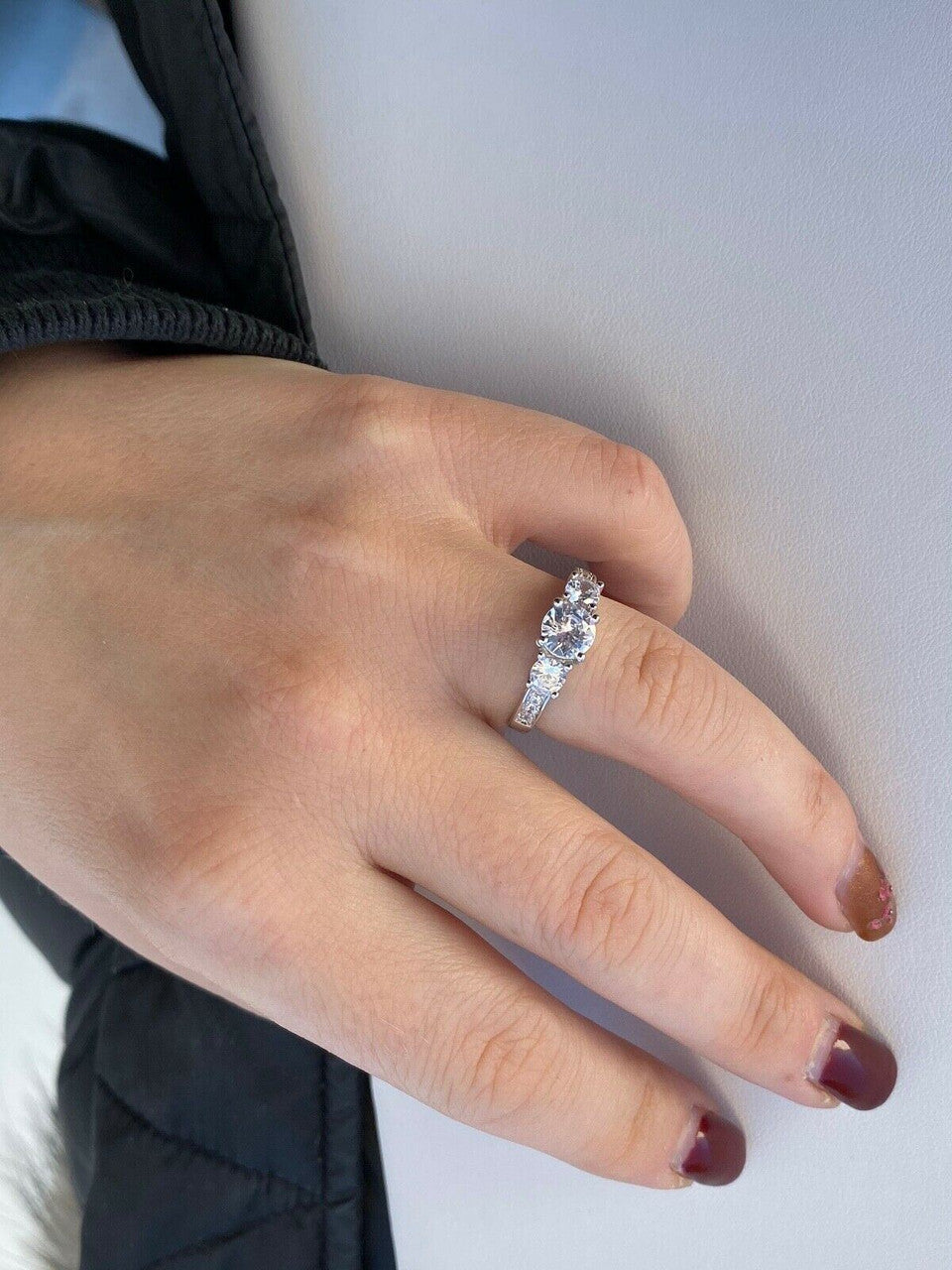 HarlemBling Real Solid Sterling Silver 1CT Diamond Engagement Promise Ring Yellow Rose Gold