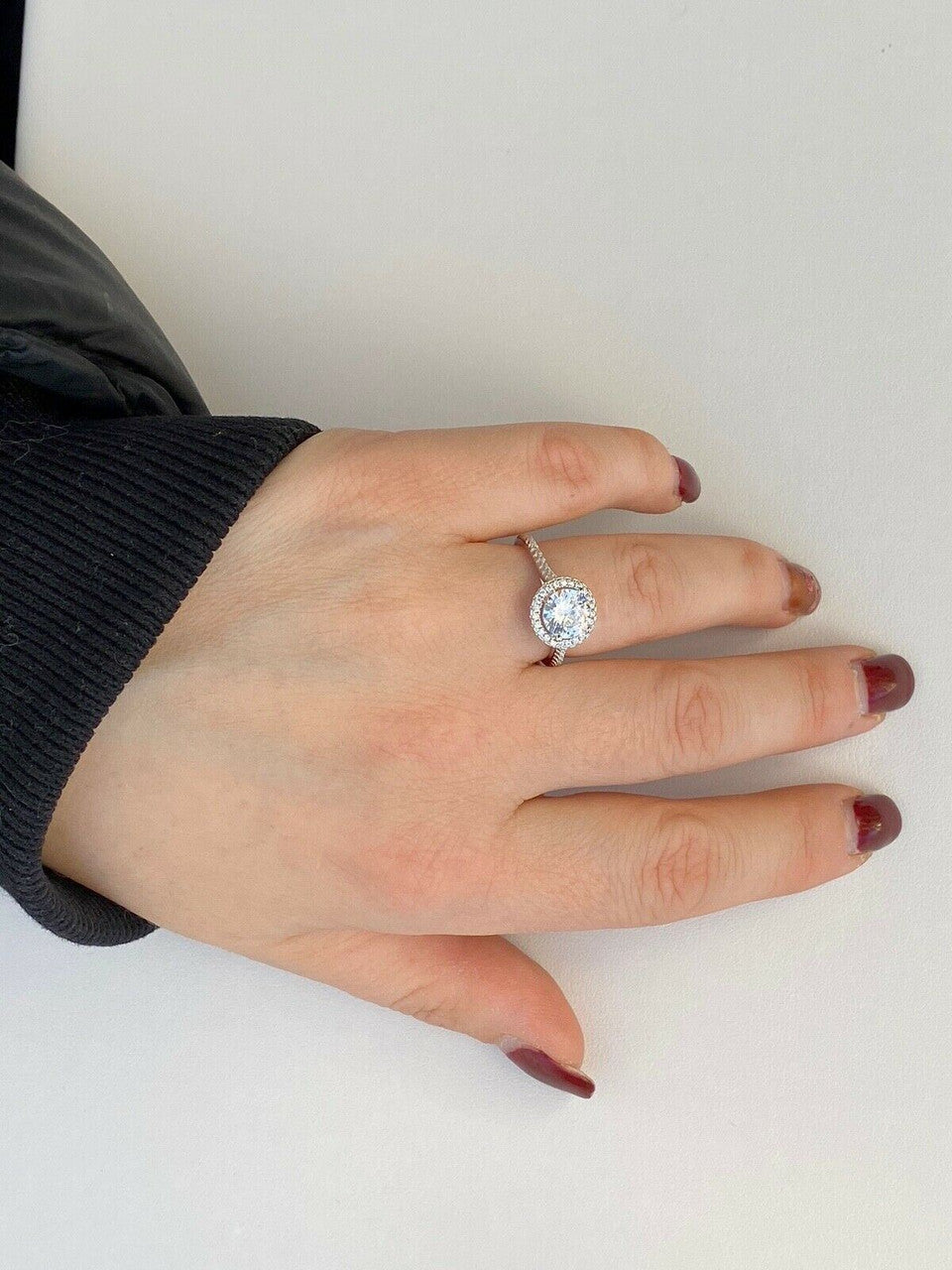 HarlemBling Real Solid Sterling Silver Diamond Engagement Promise Ring 14k Yellow Rose Gold