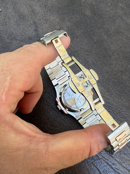 HarlemBling Real Stainless and 14k Rose Gold Iced 2ct Moissanite Plain Watch Pass Diamond Test