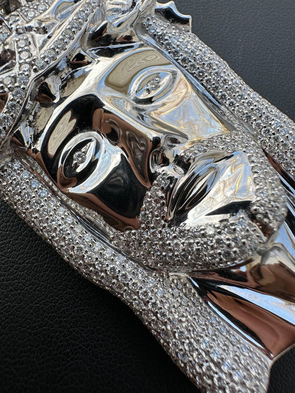HarlemBling Real VVS Diamond 925 Silver Jesus Piece Pendant - Iced Hip Hop Necklace - 3 Size