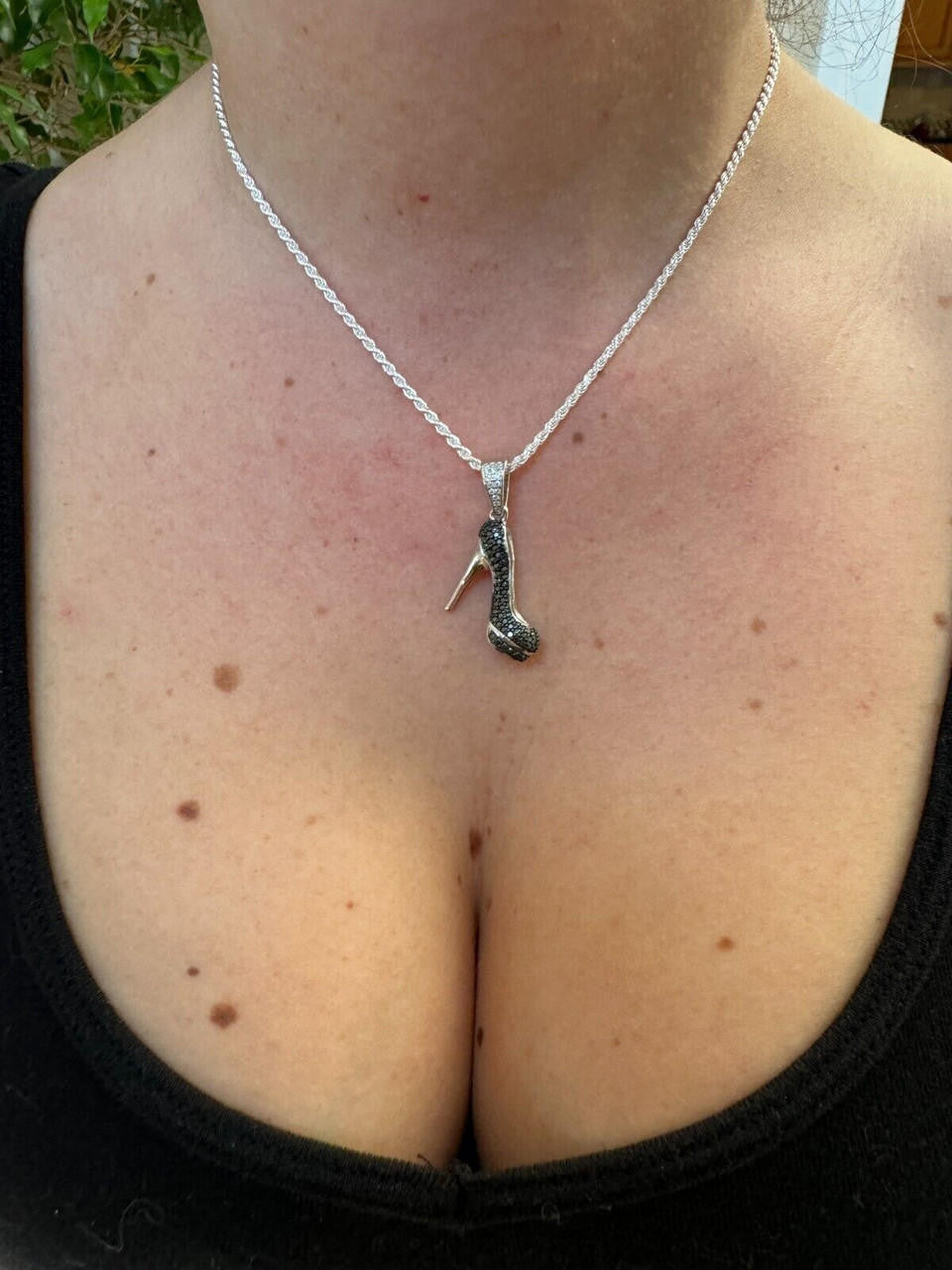 HarlemBling Red Bottom Shoe Stiletto Heels Pendant MOISSANITE 925 Silver Gold Iced Necklace