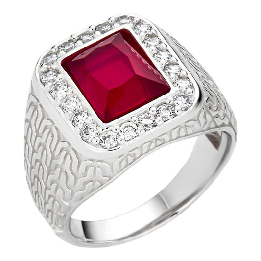 HarlemBling Red Dream Hip Hop Ring - 925 Silver - Red CZ Stone