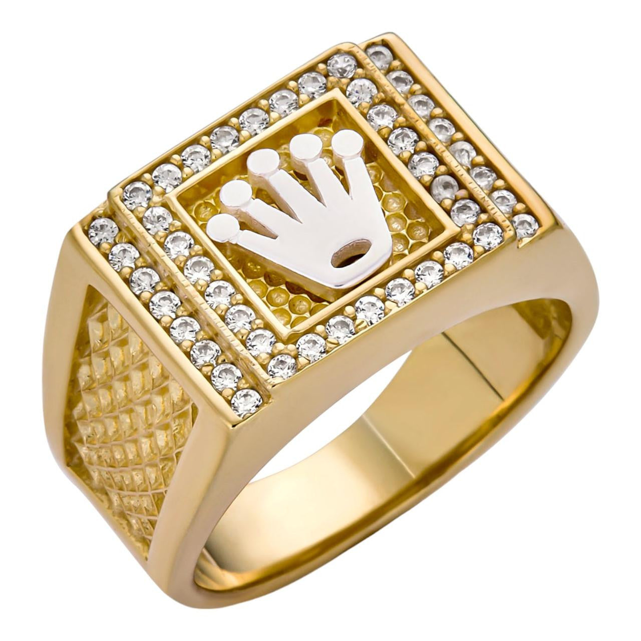 HarlemBling Rollie Classic Ring - 14k Gold Vermeil 925 Silver - CZ Stones