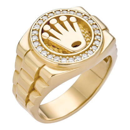 HarlemBling Rollie VIP Ring - 14k Gold Vermeil 925 Silver  - CZ Stones