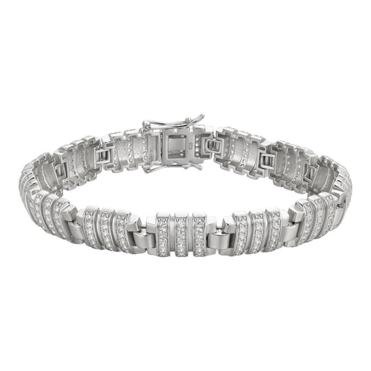 HarlemBling Roma Fendi Bracelet Iced Out CZ Stones - 925 Silver - 11.5mm - 7"-8.5"