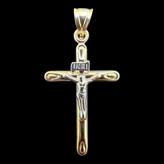 HarlemBling Roma Our Savior Jesus On Cross Pendant - 14k Yellow Gold - 1"