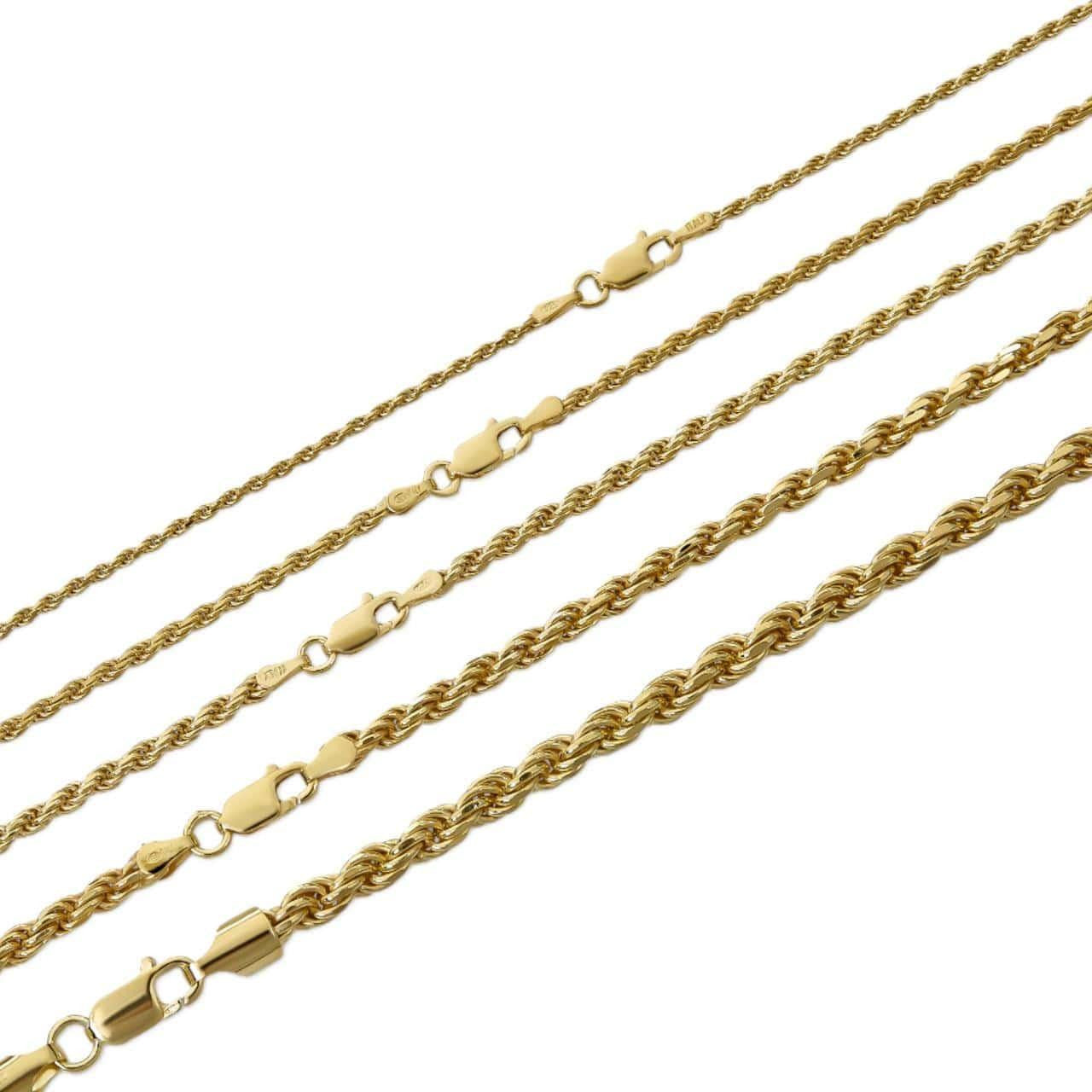 14k Gold Rope Chain Necklace | Harlem Bling – Harlembling
