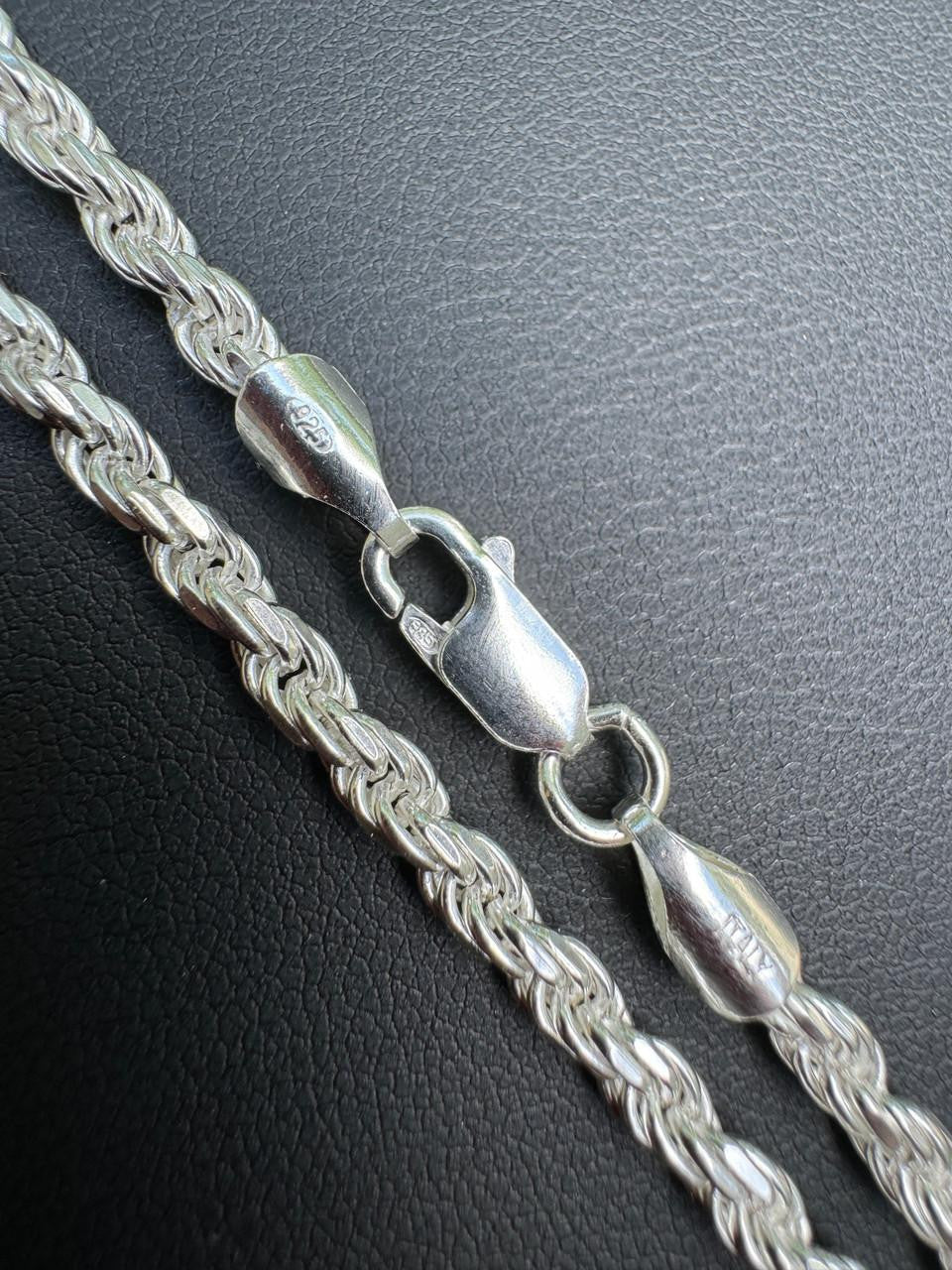 HarlemBling Rope Chain Necklace - 925 Sterling Silver - 16"-30" - 1.5mm-5mm