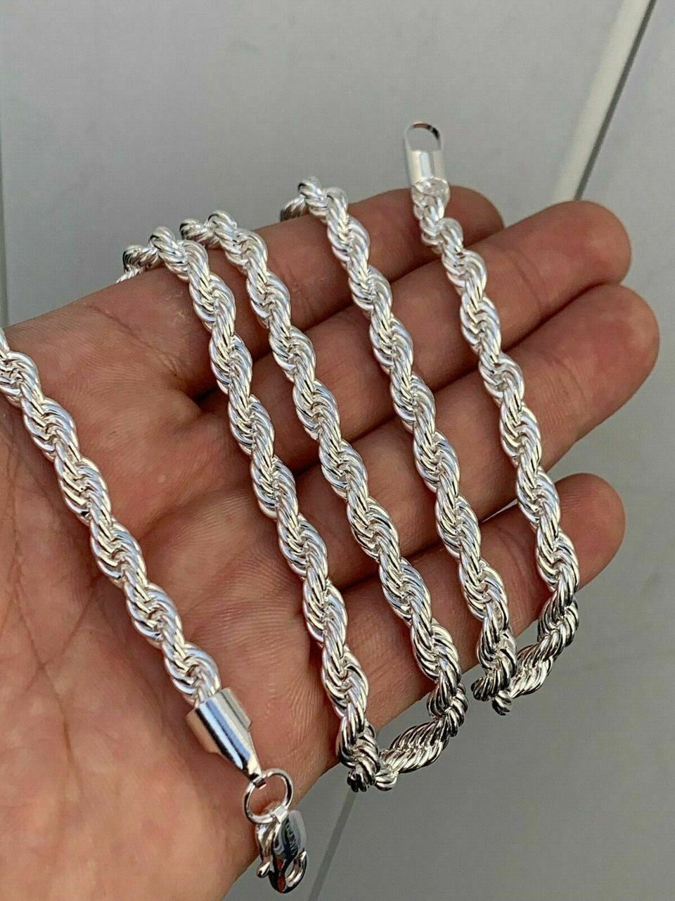 HarlemBling Rope Chain - Yellow Rose Or White Gold Over Solid Stainless Steel - 2-6mm 18-30