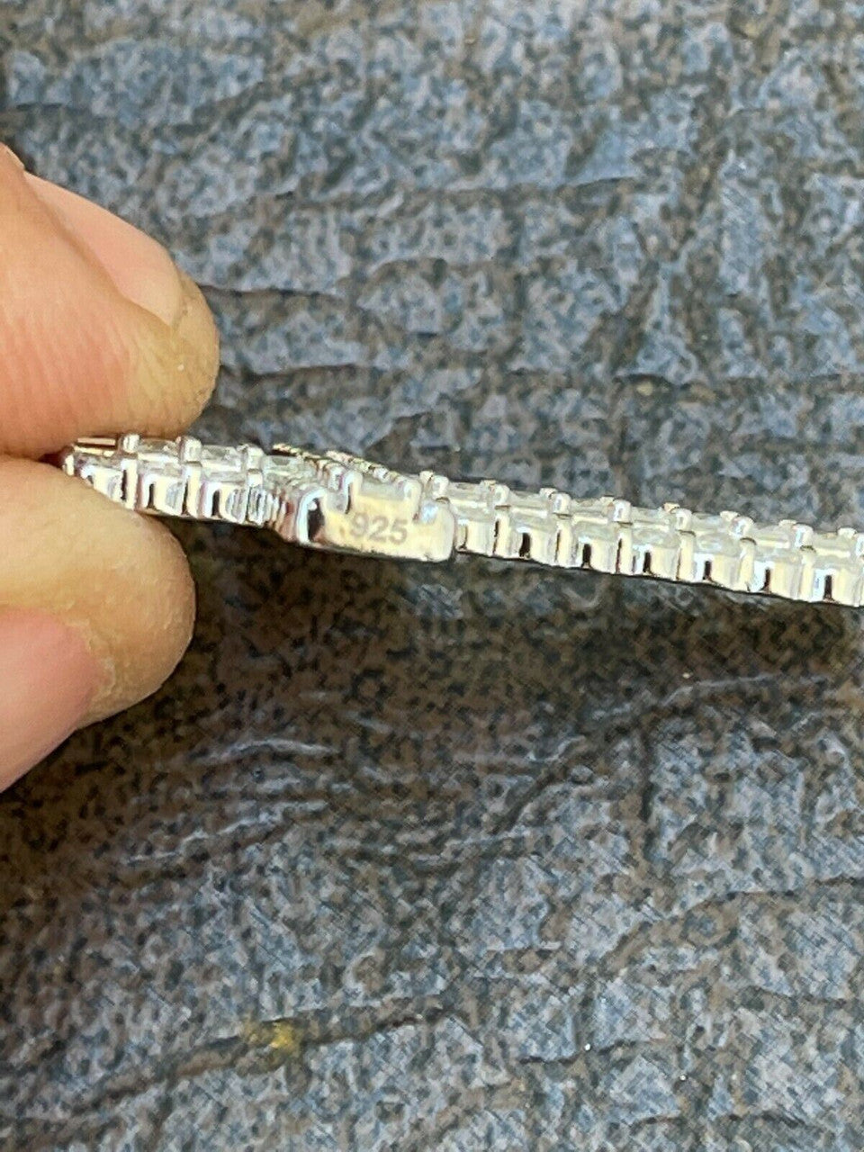 HarlemBling Rosary Beads Necklace Real 925 Sterling Silver Rosario Jesus Iced Diamond Out