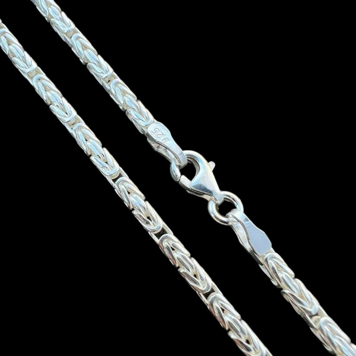 HarlemBling Round Byzantine Link Chain Necklace - 925 Sterling Silver - 16"-30" - 2mm