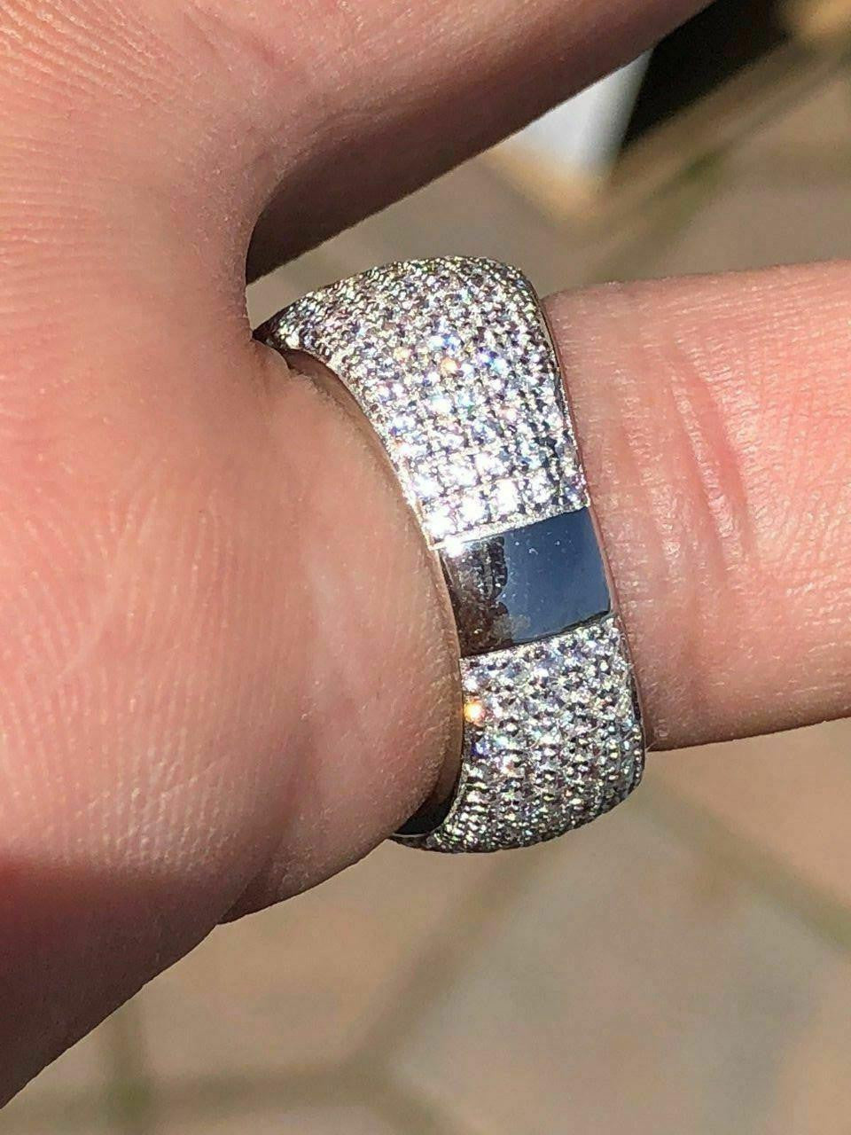 HarlemBling Round Cluster Iced Out Ring - 925 Silver - CZ Stones