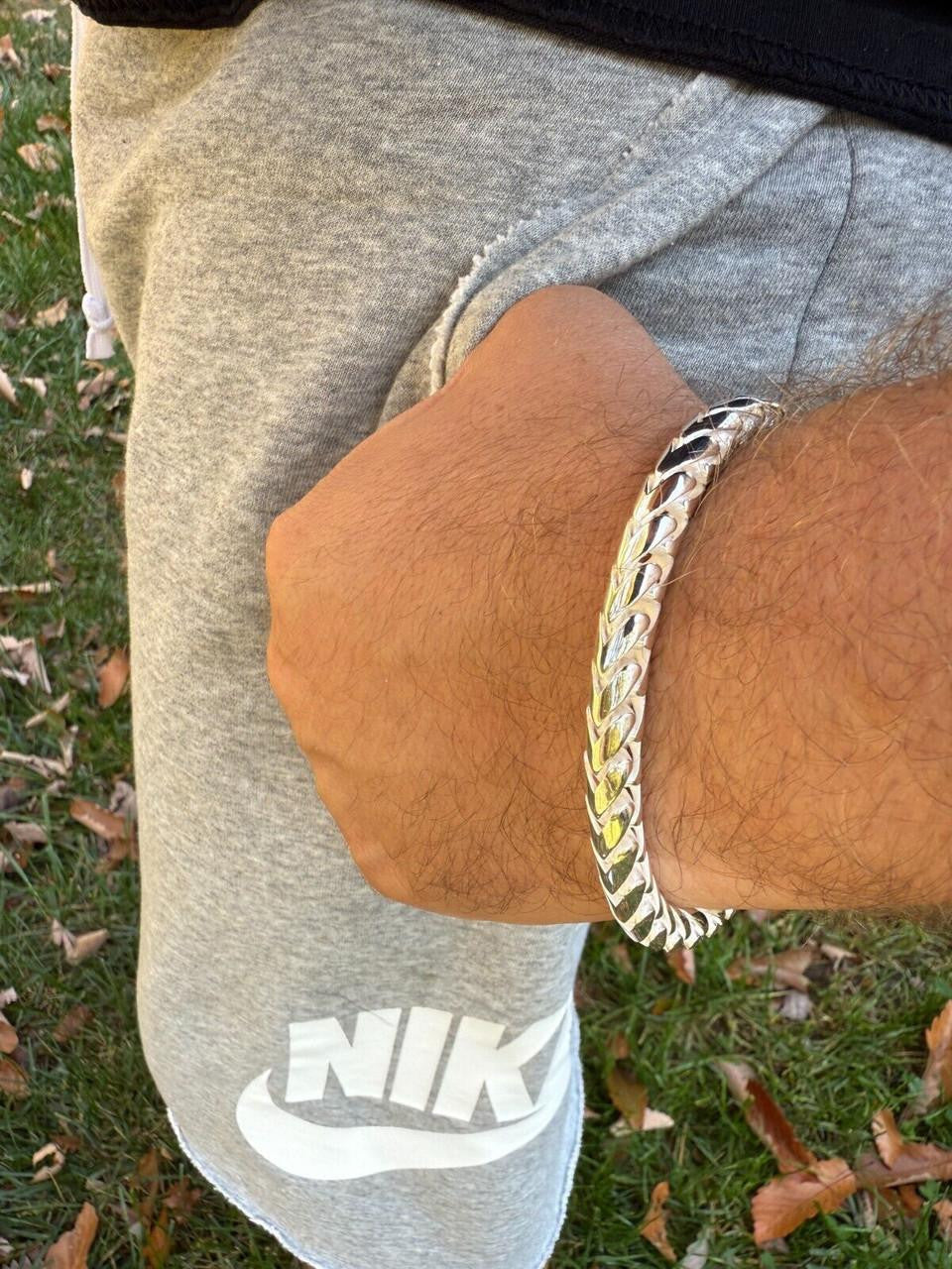 HarlemBling Round Franco Custom Bracelet - 925 Sterling Silver - 7"-9" - 7mm