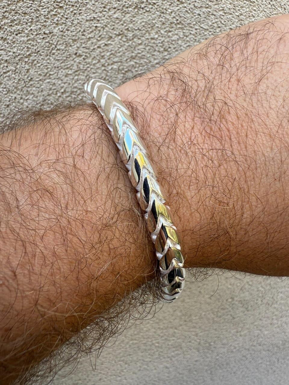 HarlemBling Round Franco Custom Bracelet - 925 Sterling Silver - 7"-9" - 7mm