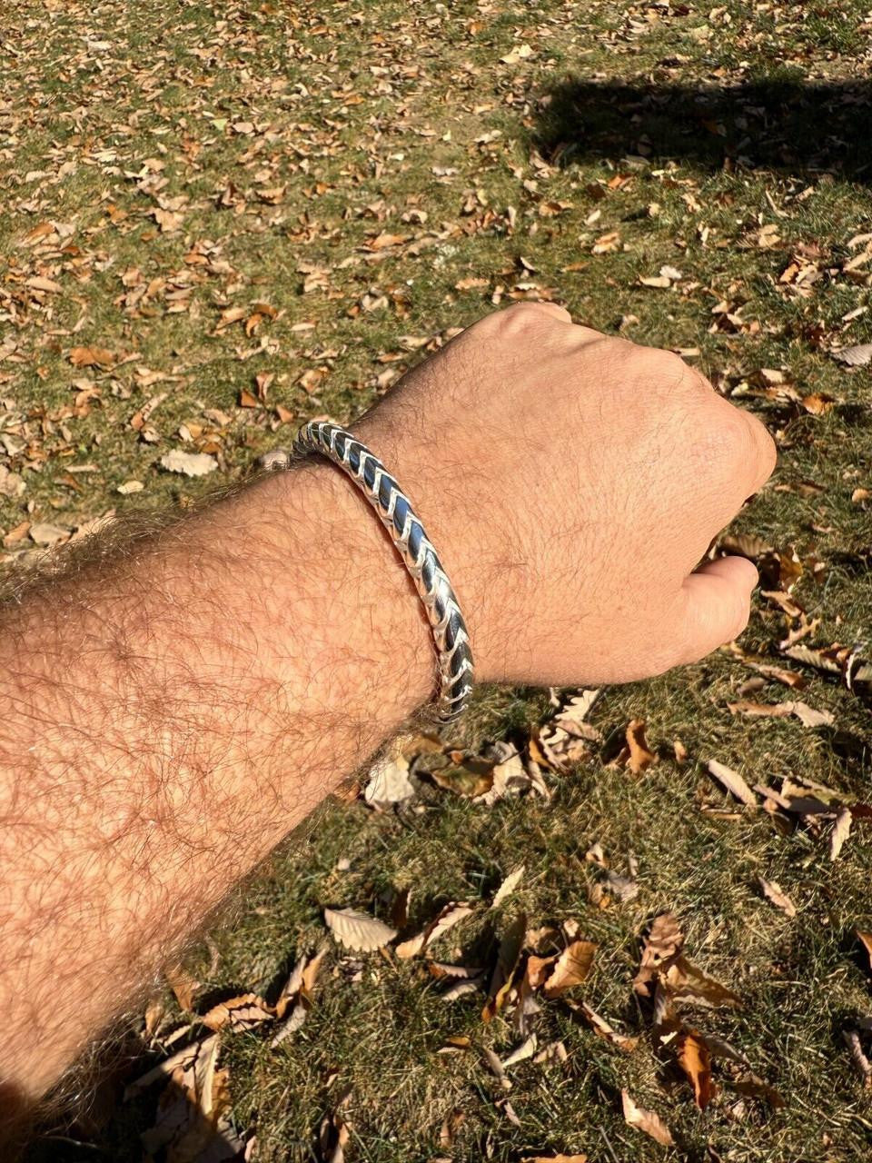 HarlemBling Round Franco Custom Bracelet - 925 Sterling Silver - 7"-9" - 7mm