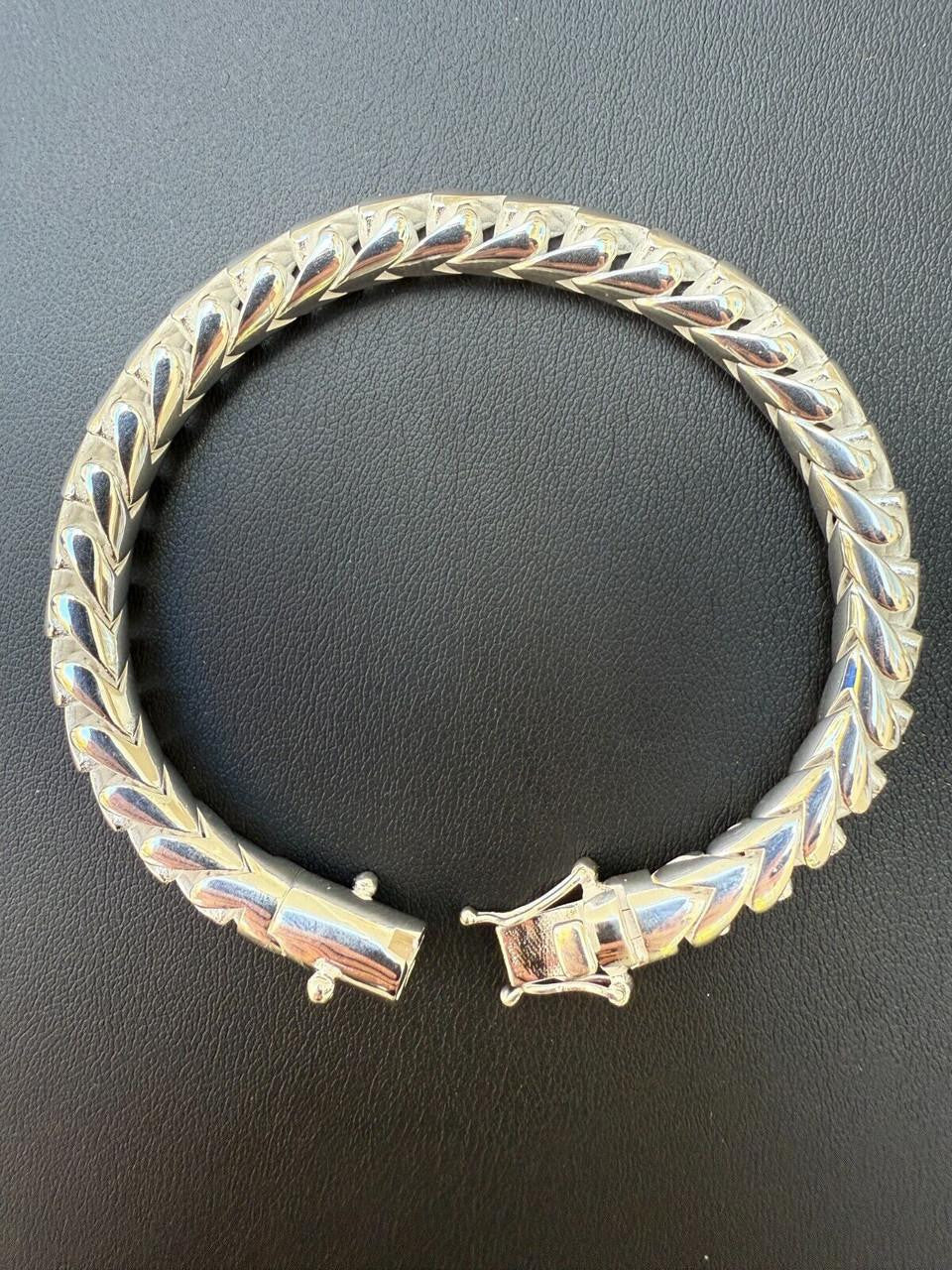 HarlemBling Round Franco Custom Bracelet - 925 Sterling Silver - 7"-9" - 7mm