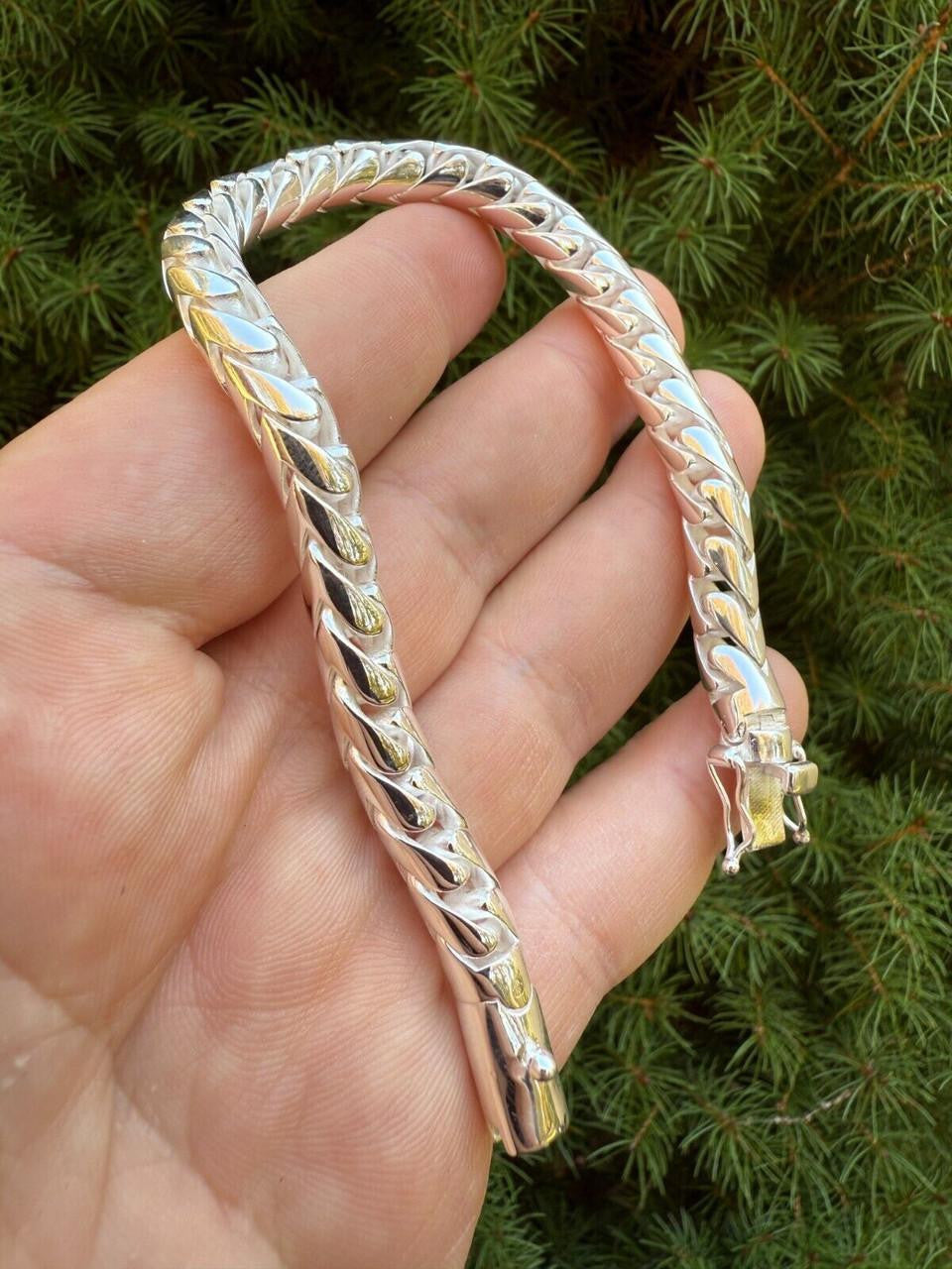 HarlemBling Round Franco Custom Bracelet - 925 Sterling Silver - 7"-9" - 7mm