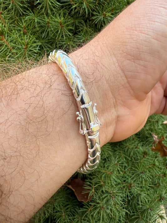 HarlemBling Round Franco Custom Bracelet - 925 Sterling Silver - 7"-9" - 7mm