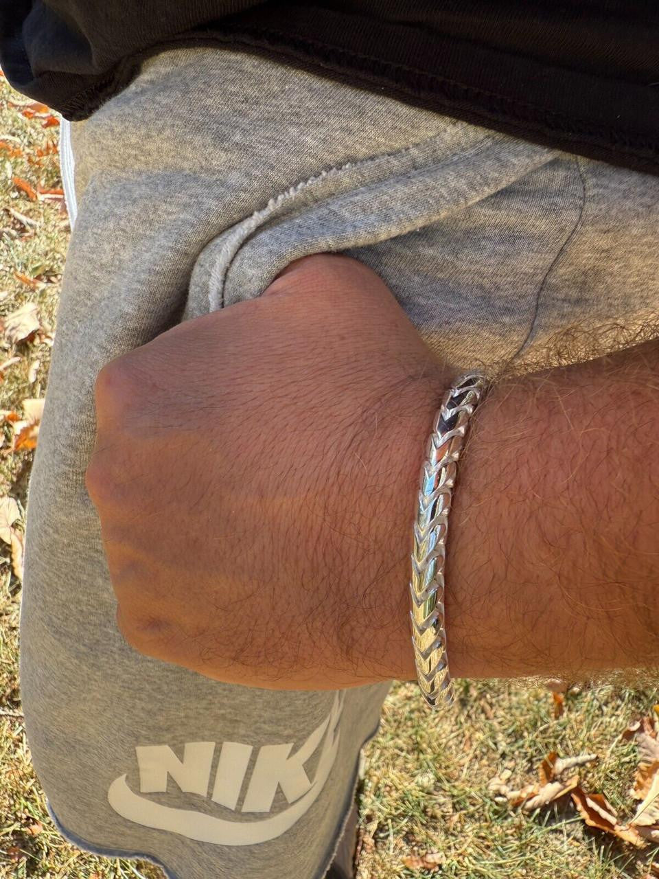 HarlemBling Round Franco Custom Bracelet - 925 Sterling Silver - 7"-9" - 7mm