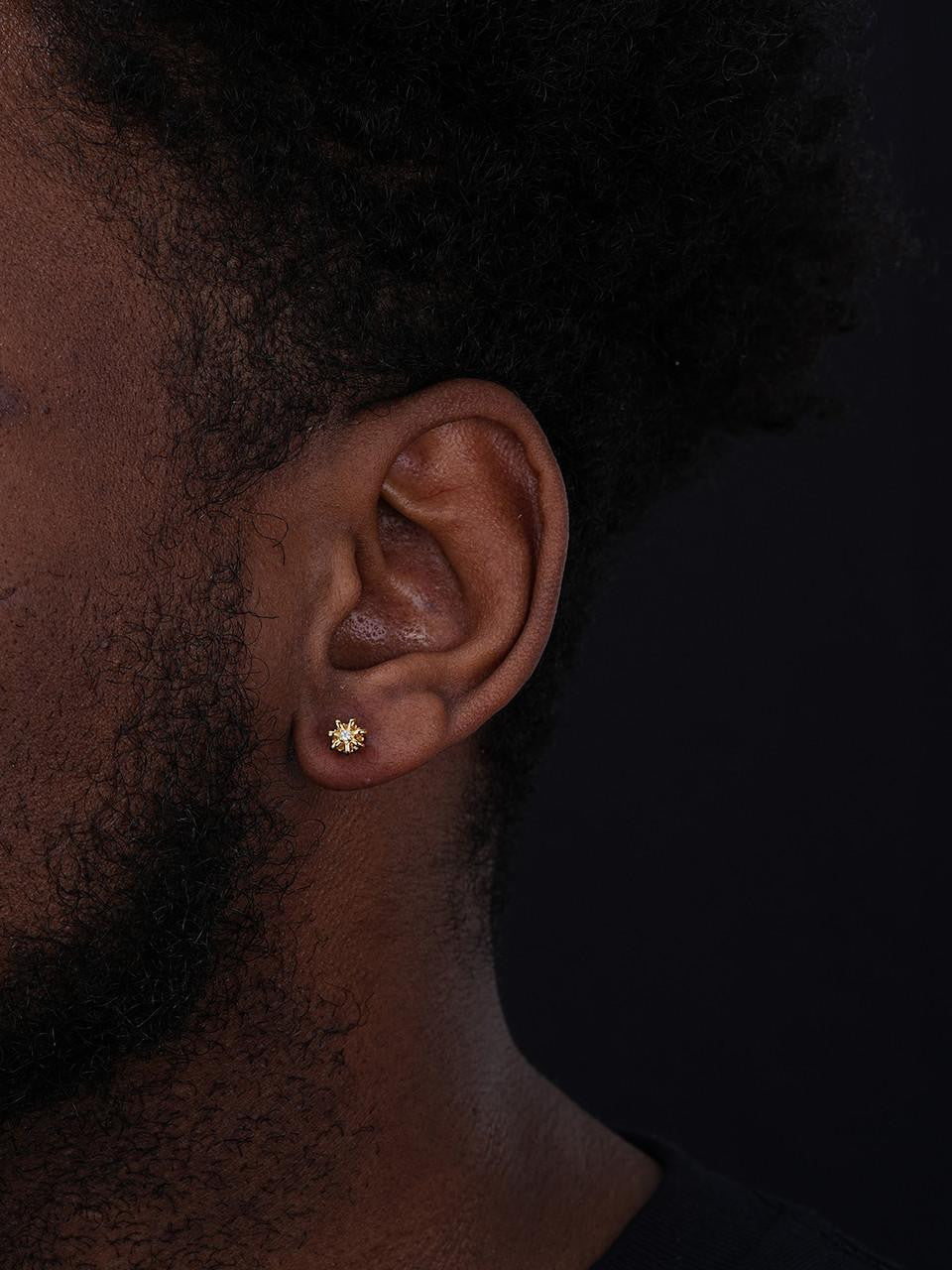 HarlemBling Royal Crown Earrings - 14k Gold Vermeil 925 Silver - CZ Stones - 6.5mm