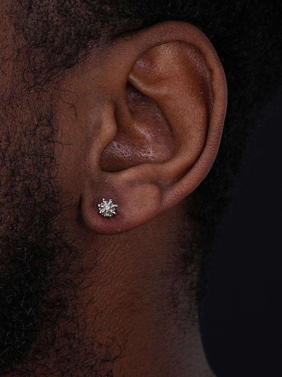 HarlemBling Royal Crown Earrings - 925 Silver - CZ Stones - 6.5mm