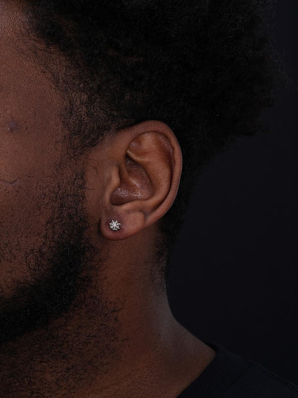 HarlemBling Royal Crown Earrings - 925 Silver - CZ Stones - 6.5mm