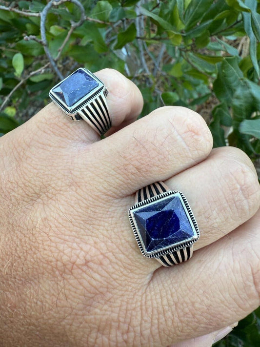 HarlemBling Royalty Ring - 925 Silver - Genuine Blue Sapphire Stone