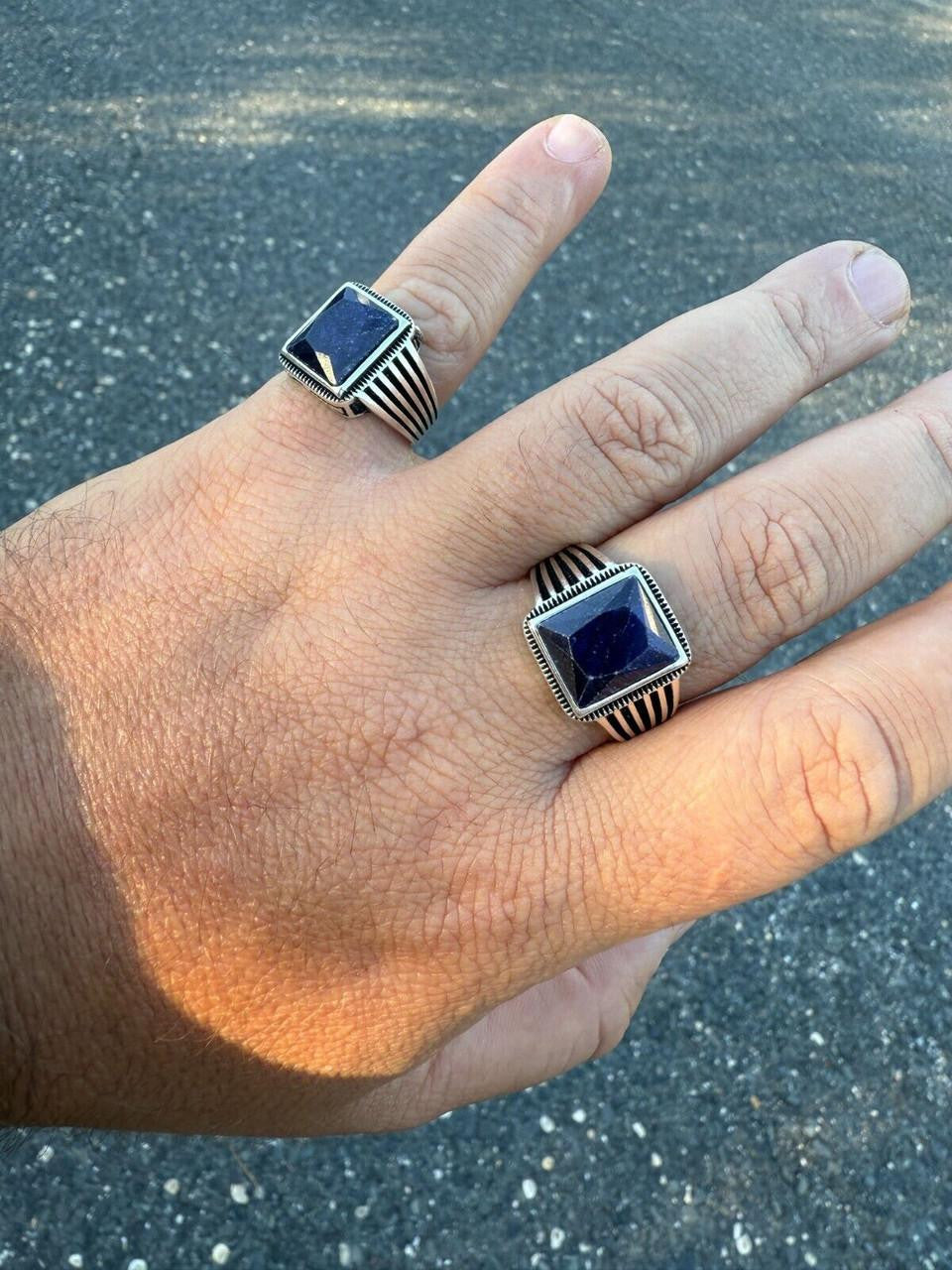 HarlemBling Royalty Ring - 925 Silver - Genuine Blue Sapphire Stone