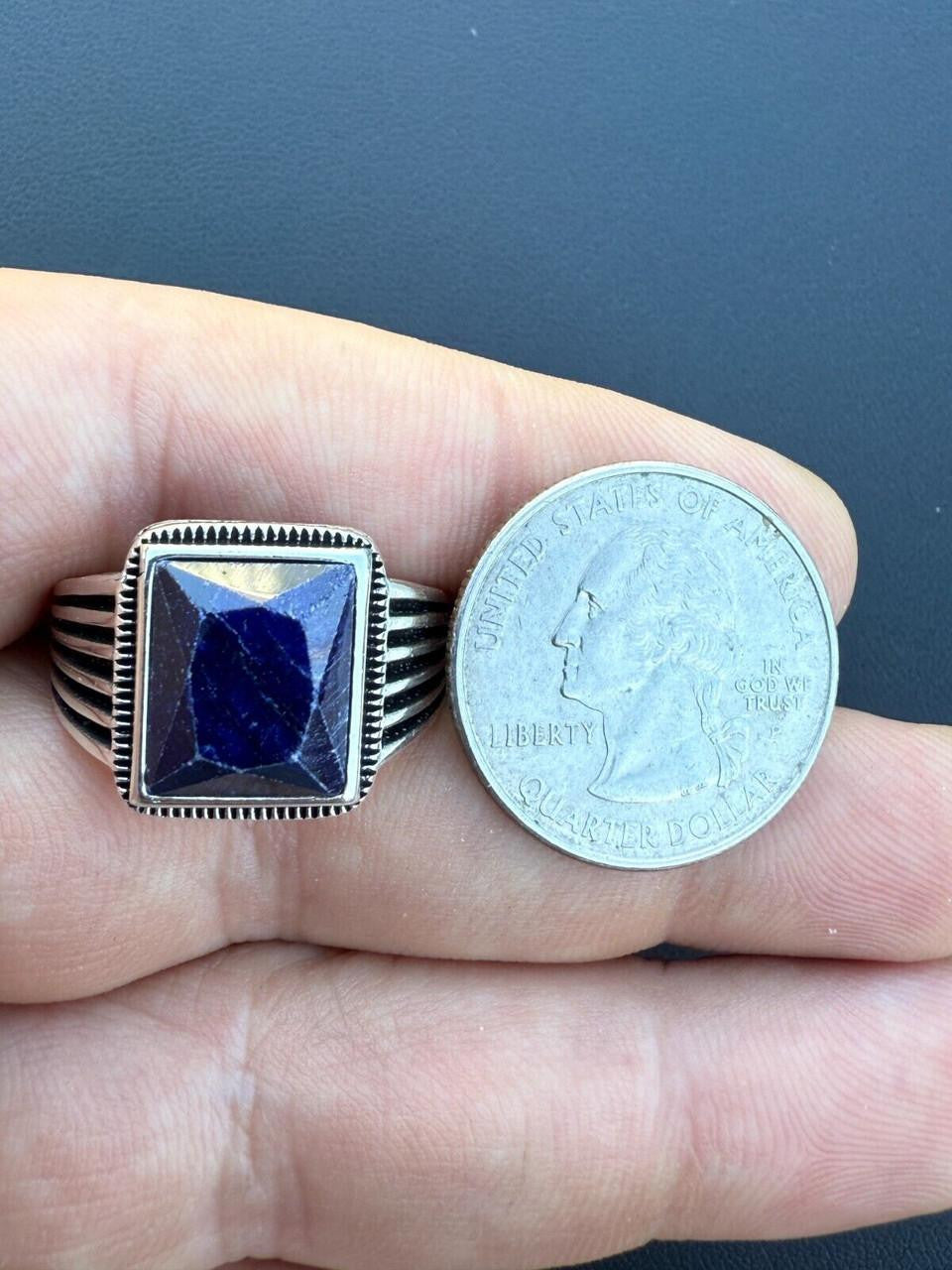 HarlemBling Royalty Ring - 925 Silver - Genuine Blue Sapphire Stone