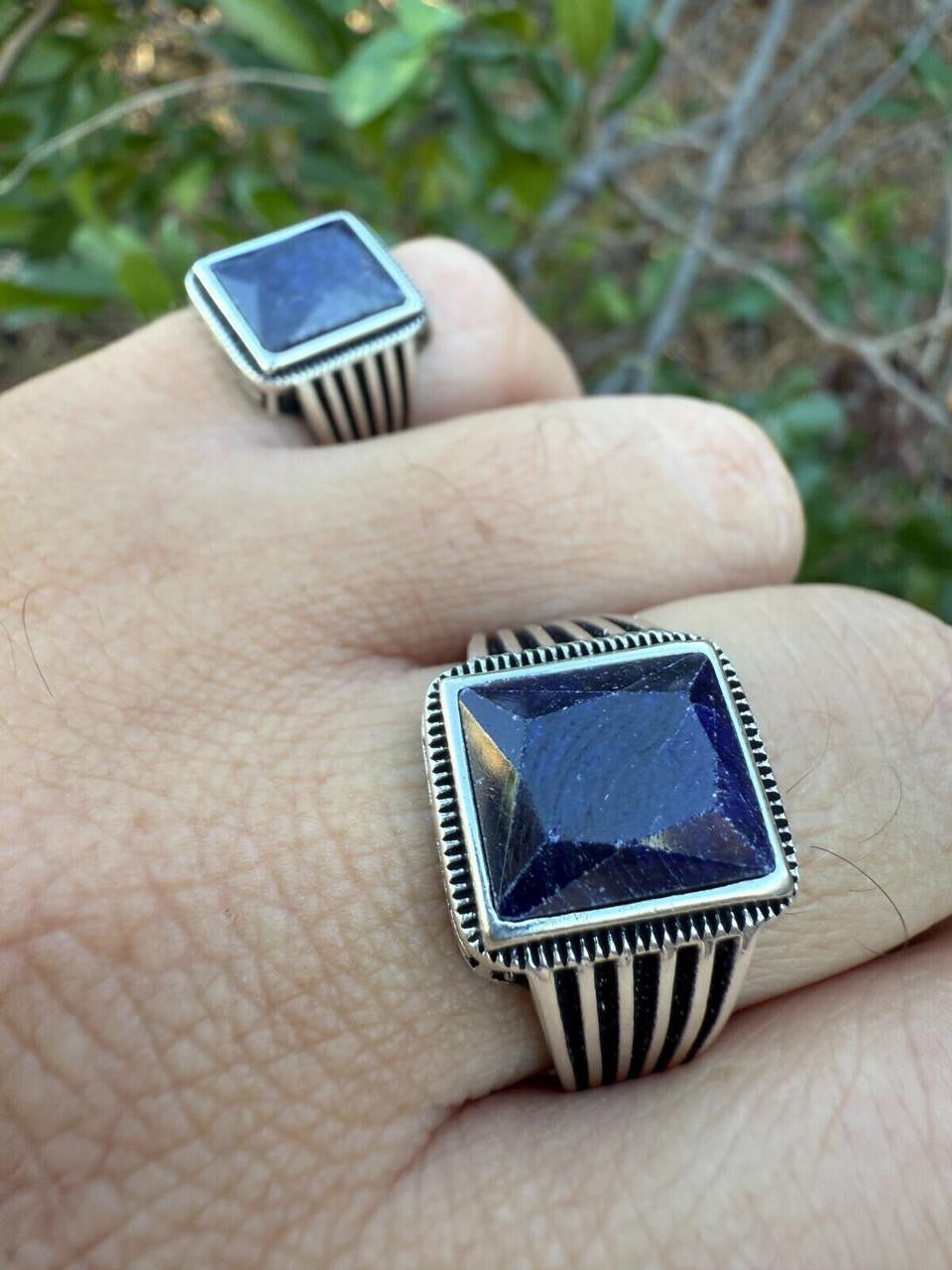 HarlemBling Royalty Ring - 925 Silver - Genuine Blue Sapphire Stone