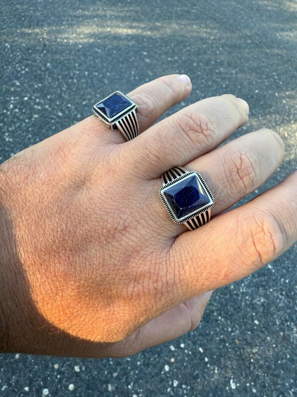 HarlemBling Royalty Ring - 925 Silver - Genuine Blue Sapphire Stone