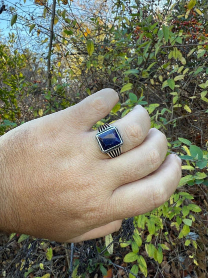 HarlemBling Royalty Ring - 925 Silver - Genuine Blue Sapphire Stone