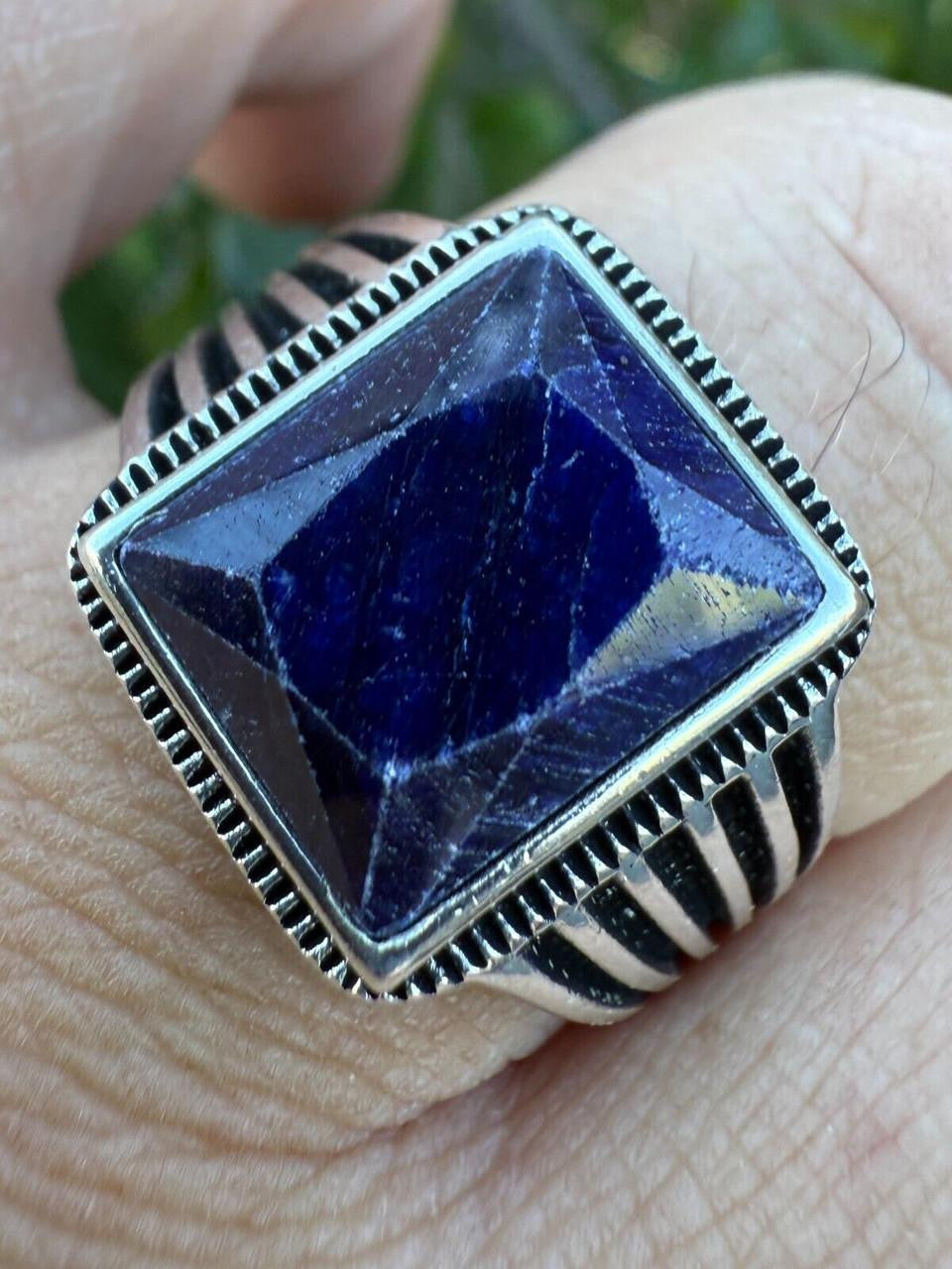 HarlemBling Royalty Ring - 925 Silver - Genuine Blue Sapphire Stone