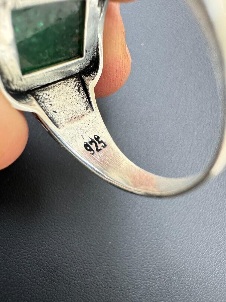 HarlemBling Royalty Ring - 925 Silver - Genuine Green Emerald Stone