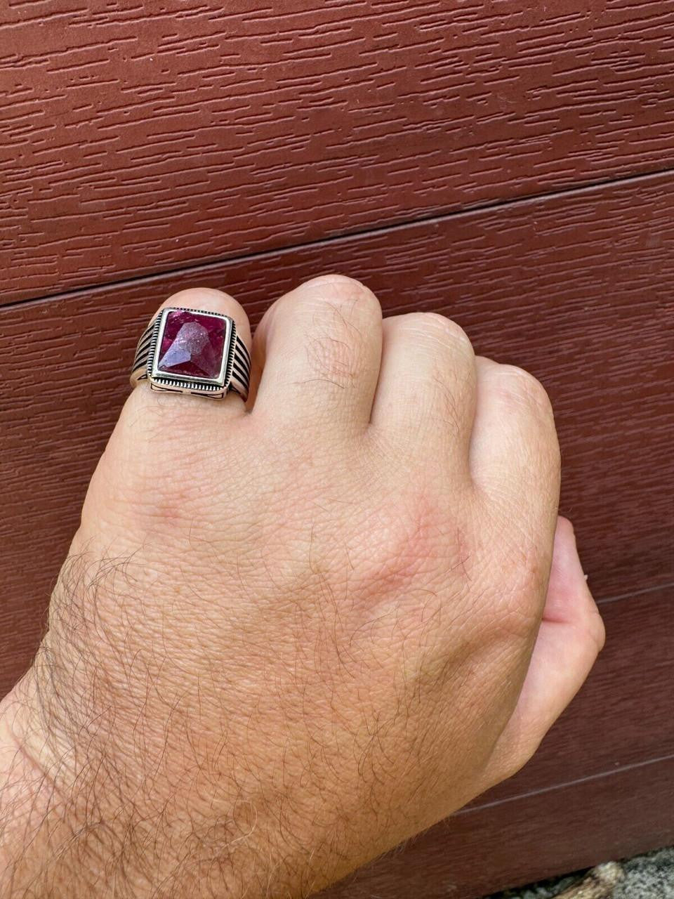 HarlemBling Royalty Ring - 925 Silver - Genuine Red Ruby Stone